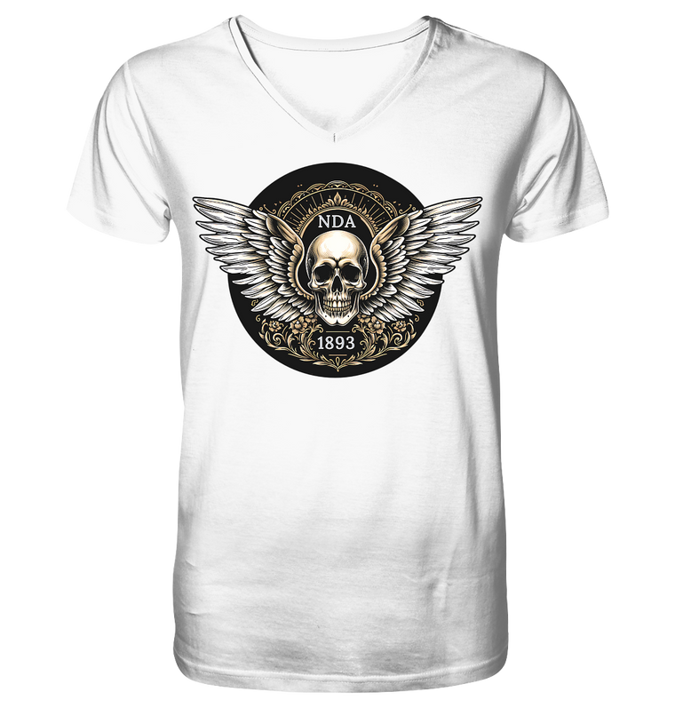 NDA - Gold - Mens Organic V-Neck Shirt